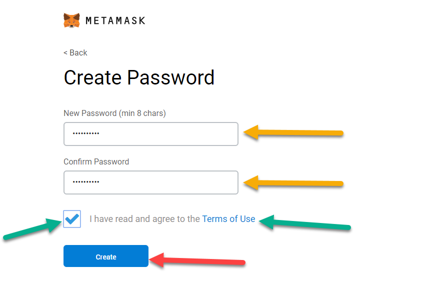 how does metamask store password